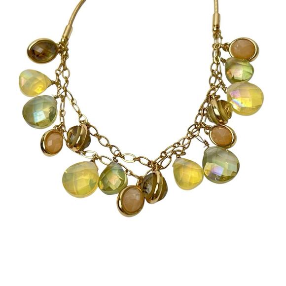 Anne Klein Bracelet Iridescent Color Beads Golden Snake Chain Slider Adjustable - Picture 7 of 10